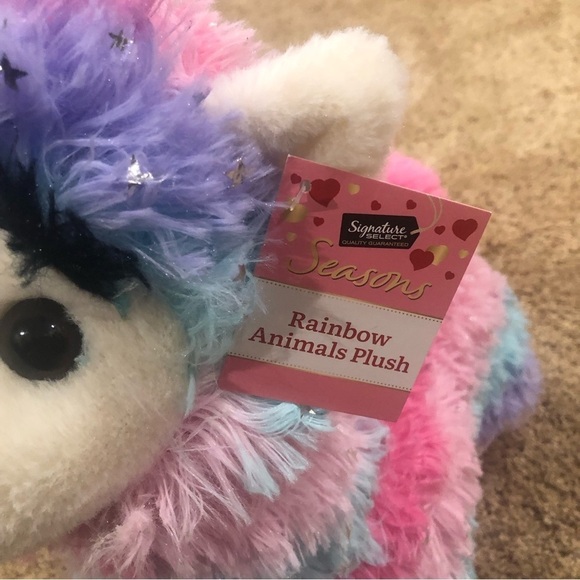 Hug Fun/NWT/ Rainbow Llama plush with silver stars/ - Picture 6 of 10